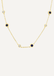 The Orli 9ct Gold Sapphire & Diamond Necklace - Molten Store