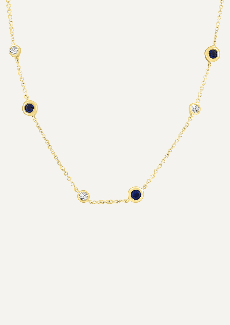 The Orli 9ct Gold Sapphire & Diamond Necklace