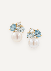 The Ottavia Cluster Earrings in Lagoon - Molten Store