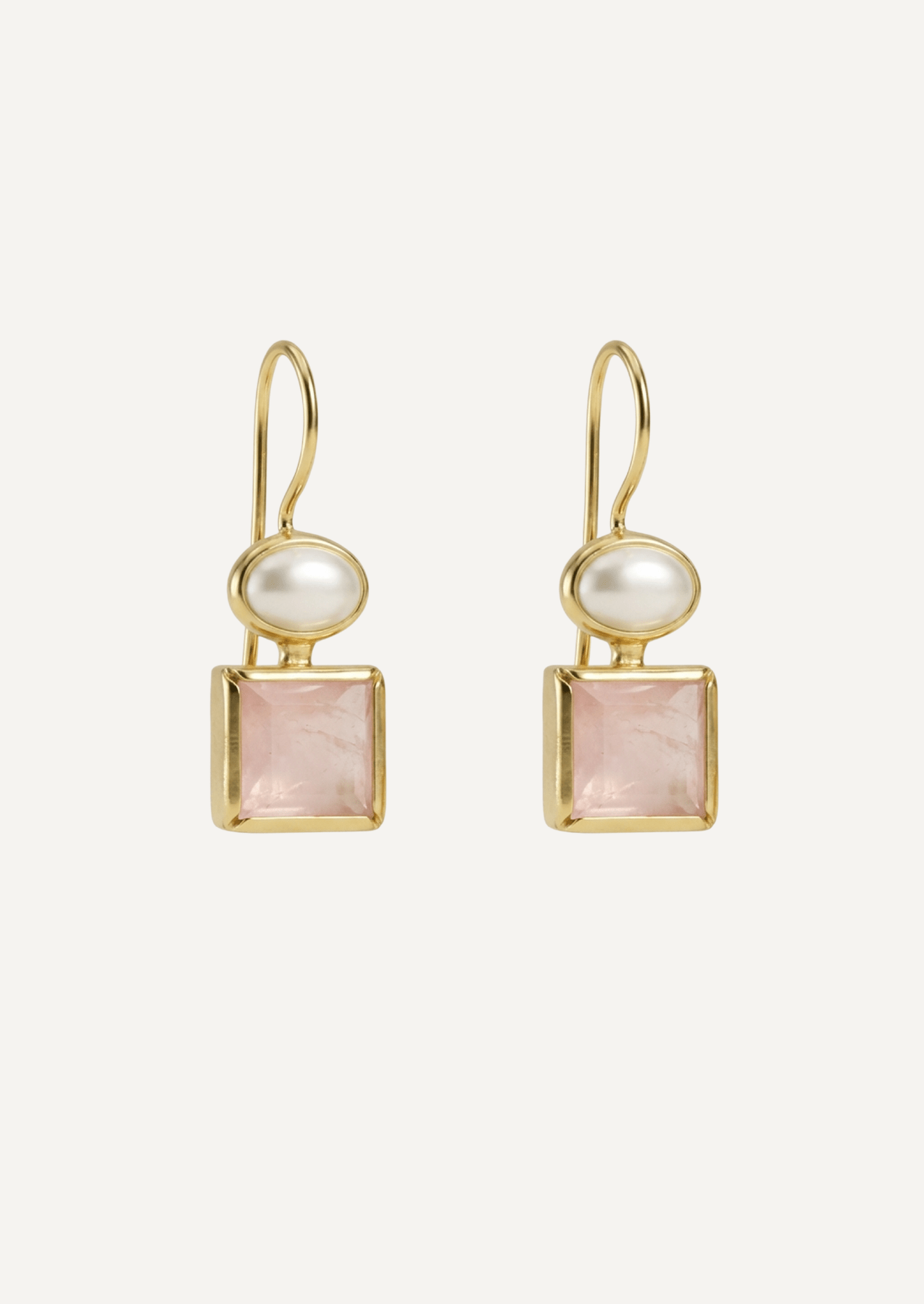 The Paloma Rose Quartz & Freshwater Pearl Earrings - Molten Store