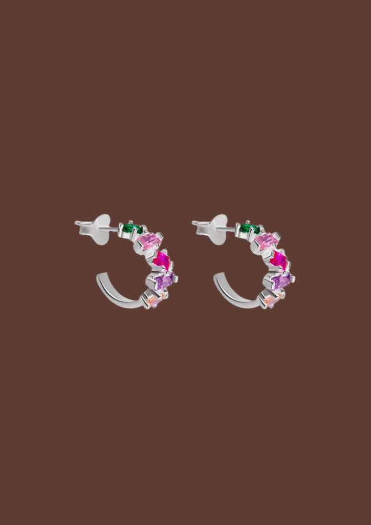 The Parade Silver Half Hoop Earrings - Molten Store