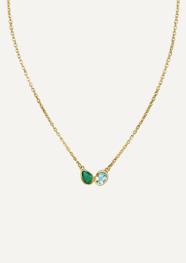 The Paré Green Onyx & Blue Topaz Necklace - Molten Store