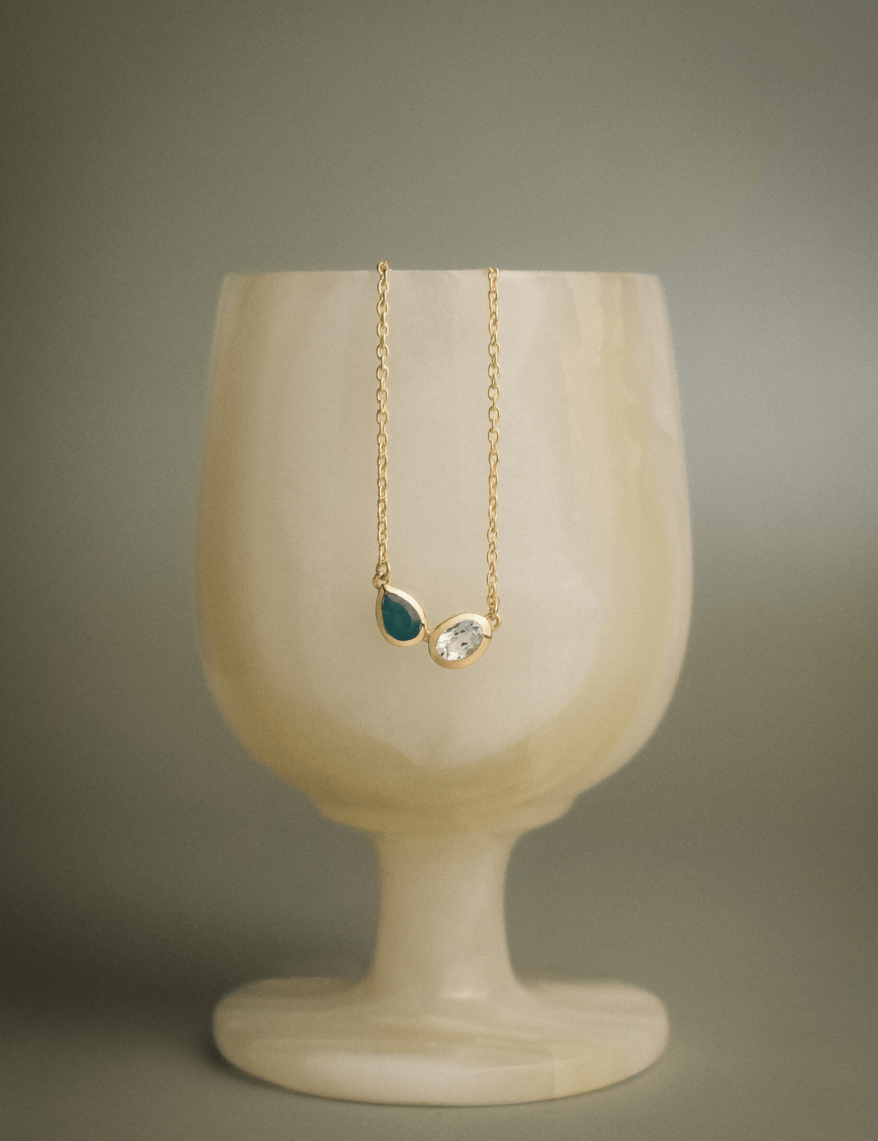 The Paré Green Onyx & Blue Topaz Necklace - Molten Store