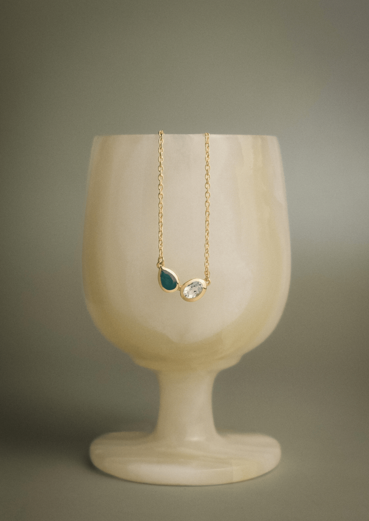The Paré Green Onyx & Blue Topaz Necklace - Molten Store