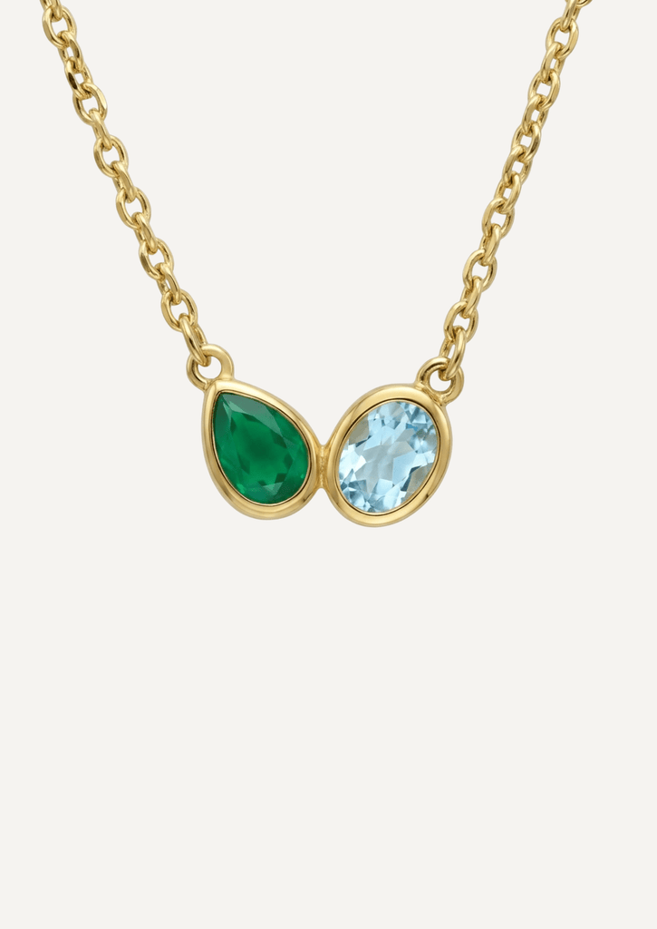 The Paré Green Onyx & Blue Topaz Necklace - Molten Store