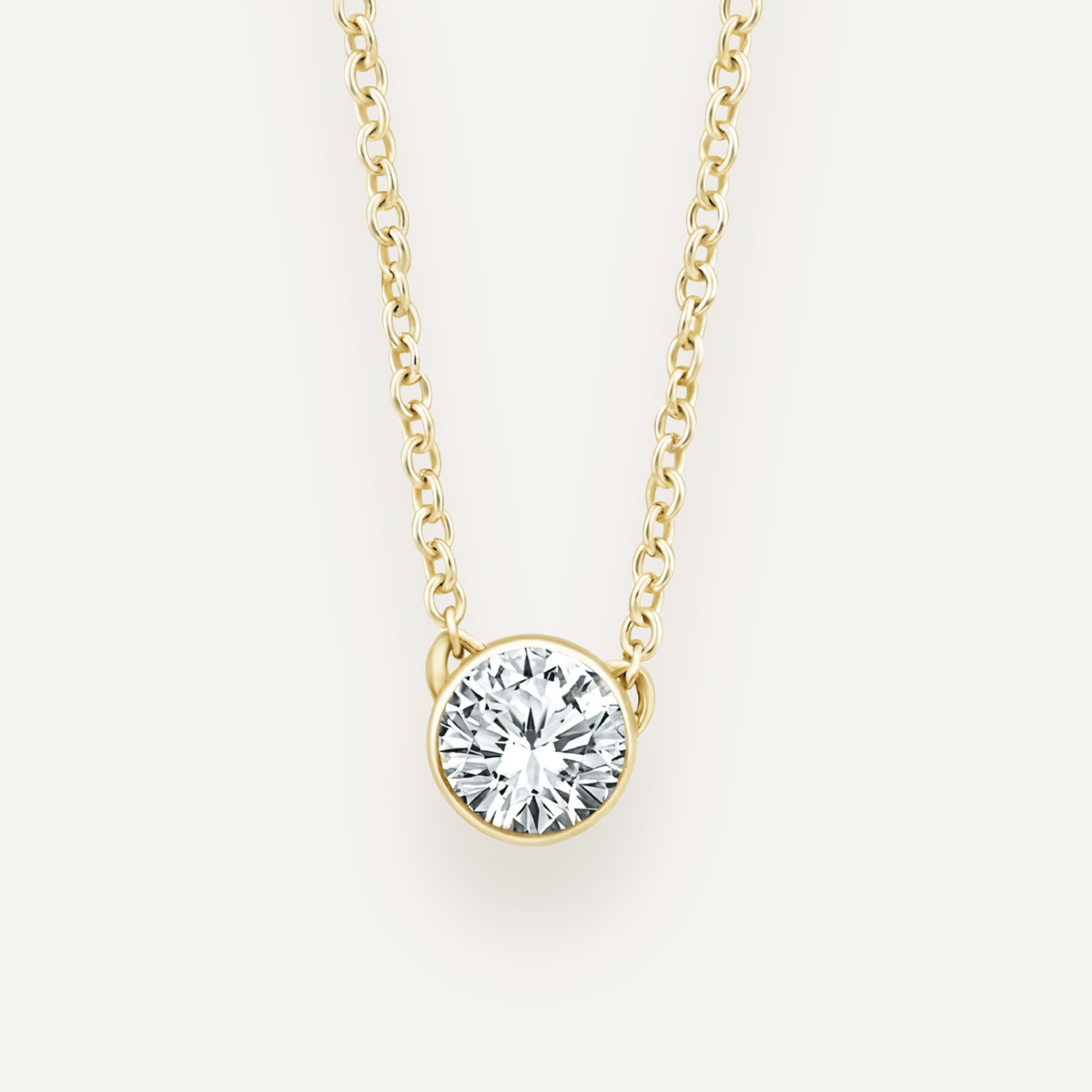 The Parker 9ct Gold Diamond Bezel Necklace - Molten Store