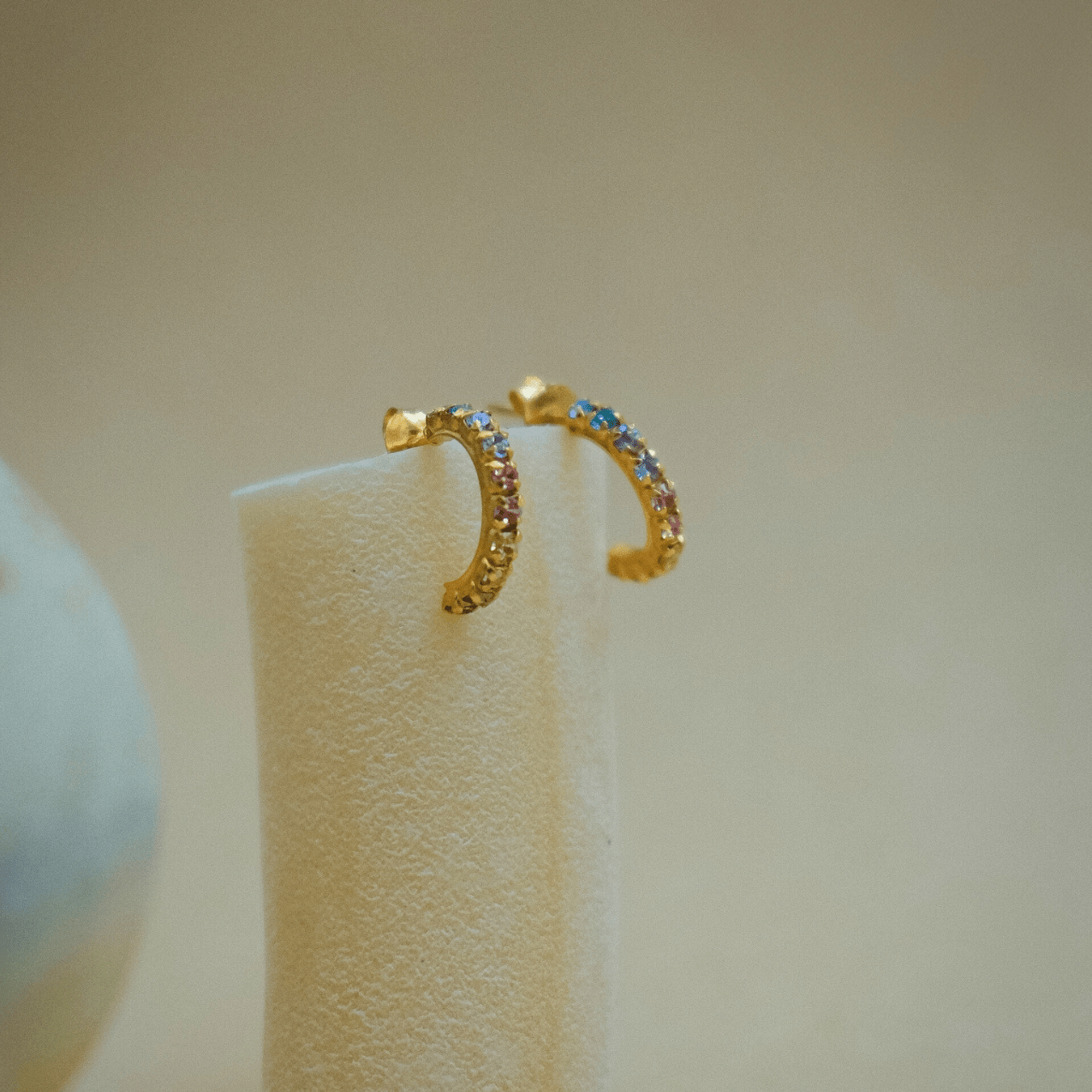 The Pastille 14ct Gold Vermeil Half Hoops - Molten Store