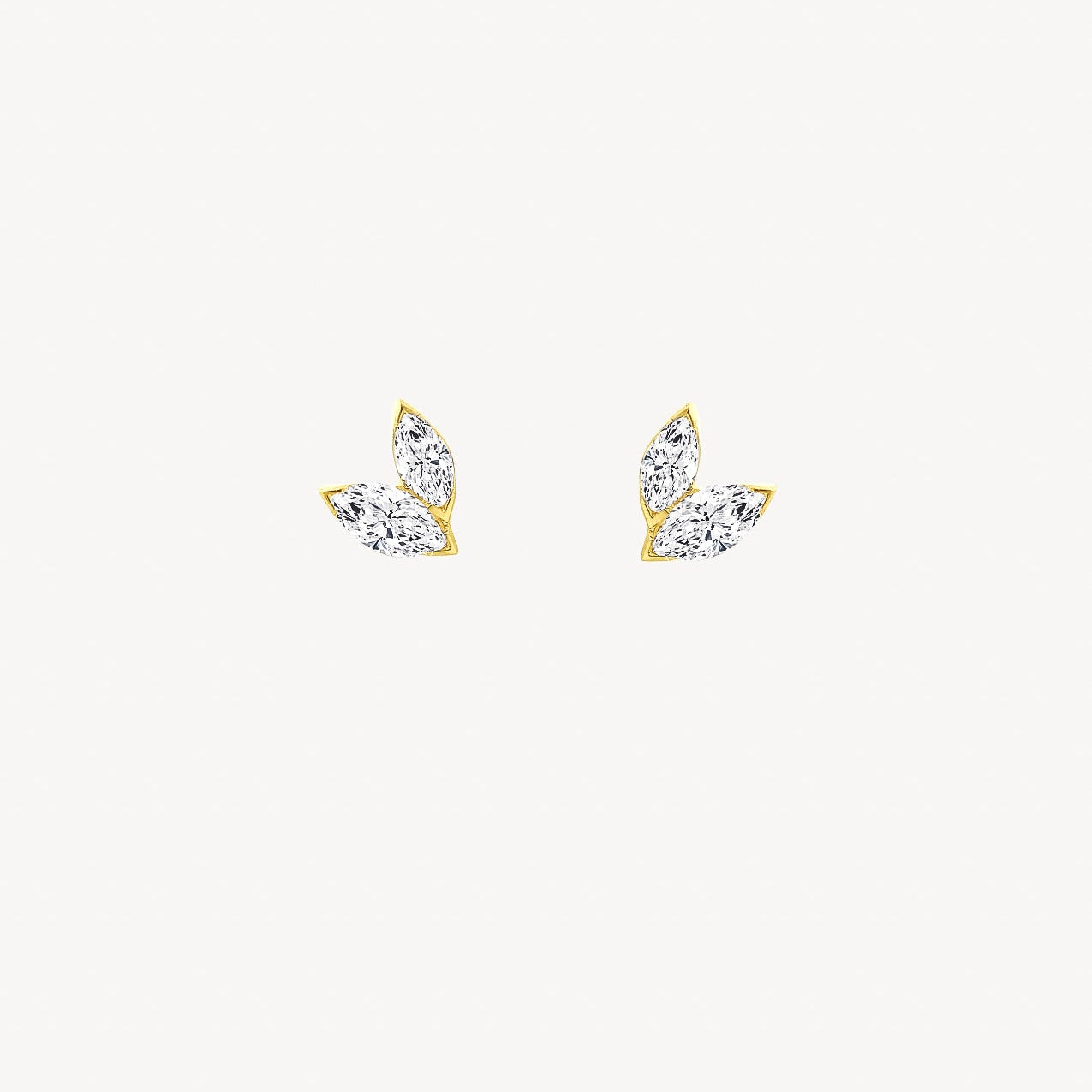 The Petal 9ct Gold Diamond Stud Earrings - Molten Store