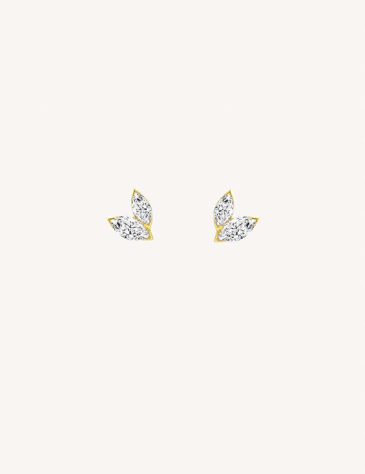 The Petal 9ct Gold Diamond Stud Earrings - Molten Store
