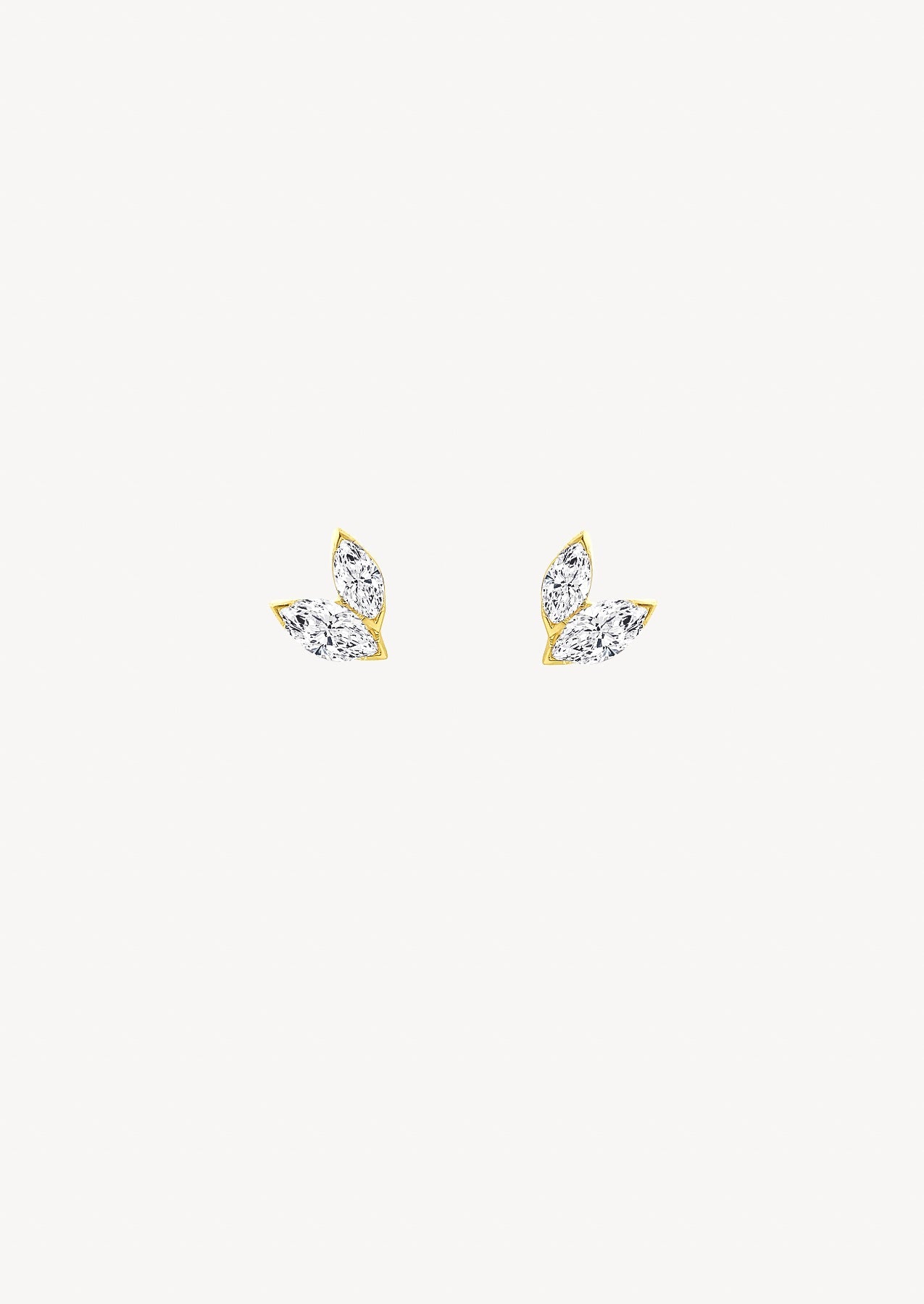 The Petal 9ct Gold Diamond Stud Earrings - Molten Store