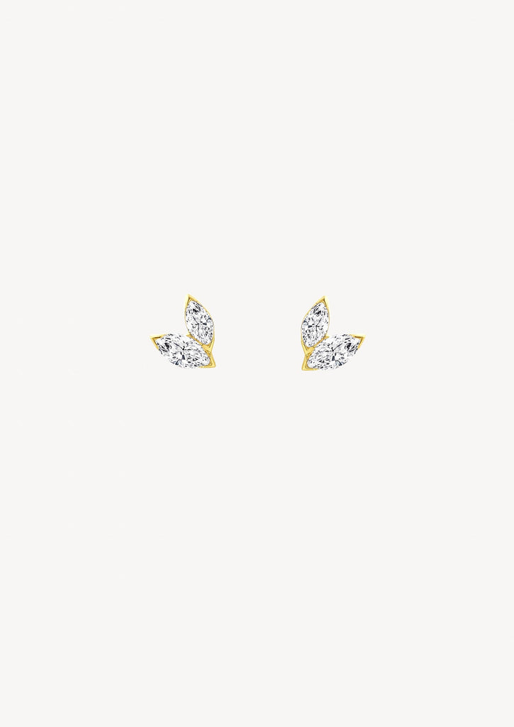 The Petal 9ct Gold Diamond Stud Earrings - Molten Store