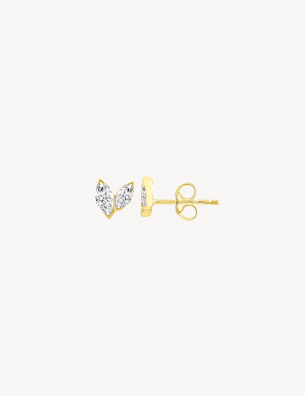 The Petal 9ct Gold Diamond Stud Earrings - Molten Store