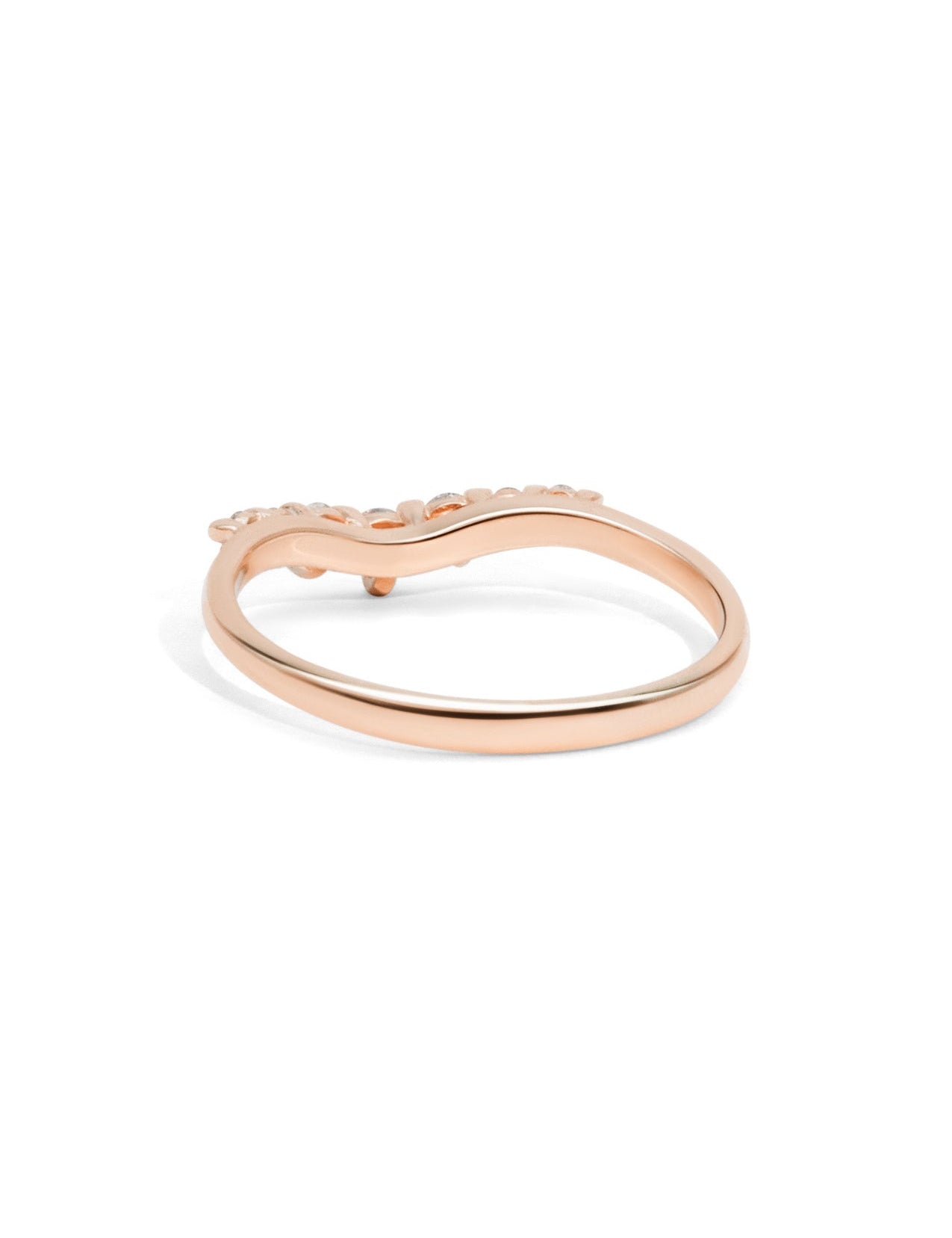 The Petal Diamond Curved Rose Gold Band - Molten Store
