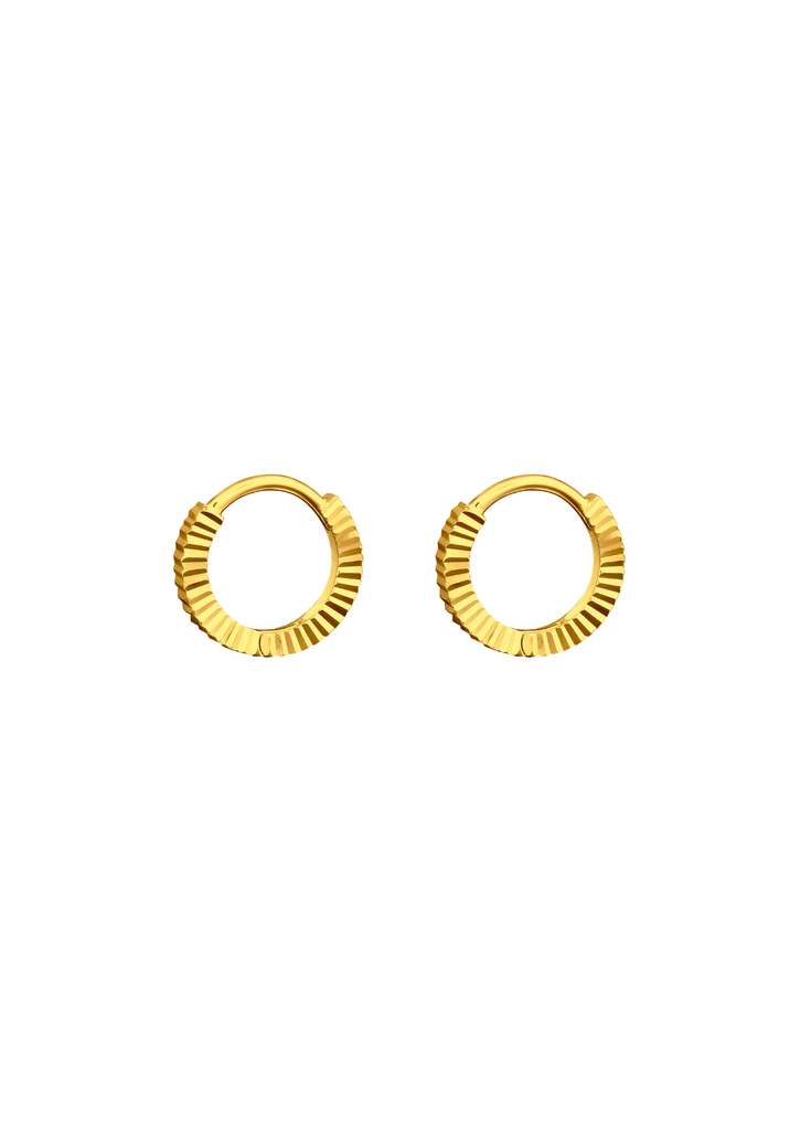 The Pleat 14ct Gold Vermeil Huggie Earrings - Molten Store