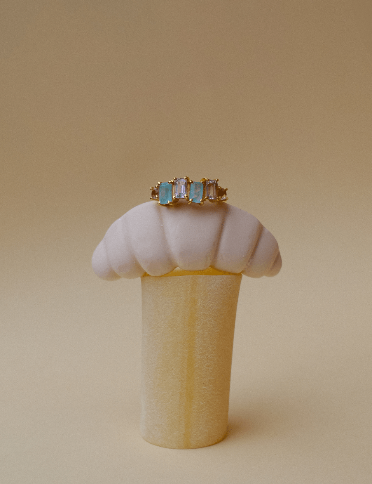 The Poesia Amethyst, Jade & Rhodolite 18ct Gold Vermeil Ring - Molten Store