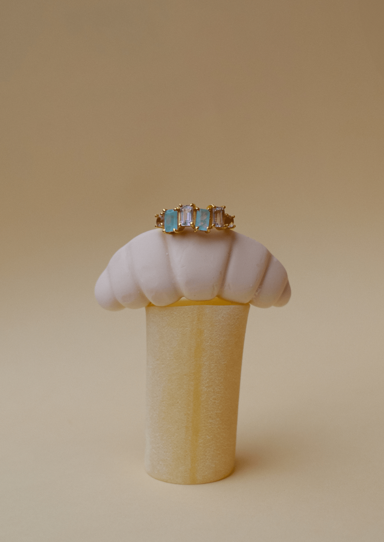 The Poesia Amethyst, Jade & Rhodolite 18ct Gold Vermeil Ring - Molten Store
