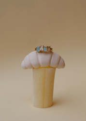 The Poesia Amethyst, Jade & Rhodolite 18ct Gold Vermeil Ring - Molten Store