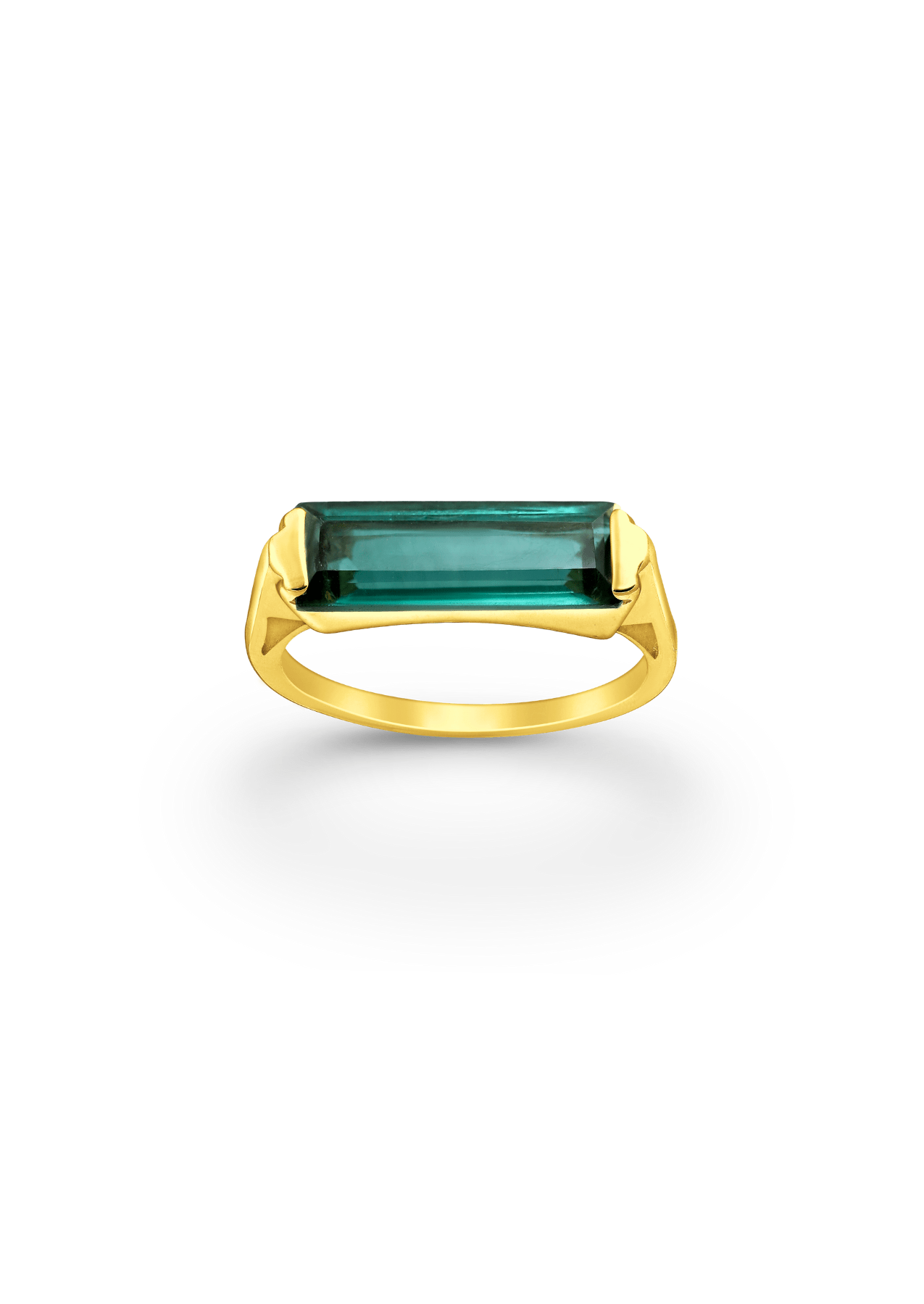 The Pomona Deep Green Tourmaline 18ct Gold Vermeil Signet Ring - Molten Store