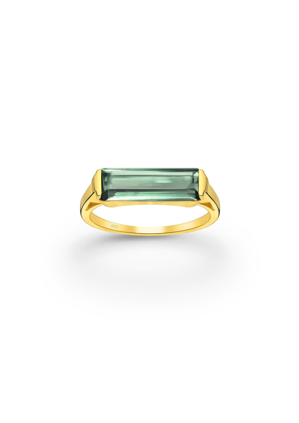 The Pomona Oily Green Tourmaline 18ct Gold Vermeil Signet Ring - Molten Store