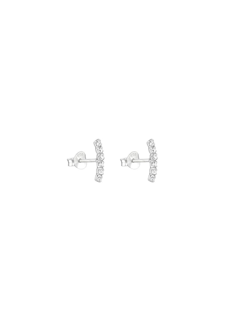 The Prancer Silver Curved Stud Earrings - Molten Store
