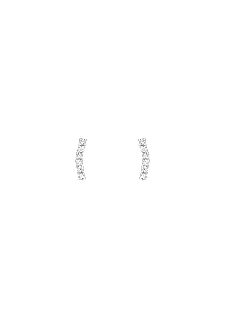 The Prancer Silver Curved Stud Earrings - Molten Store