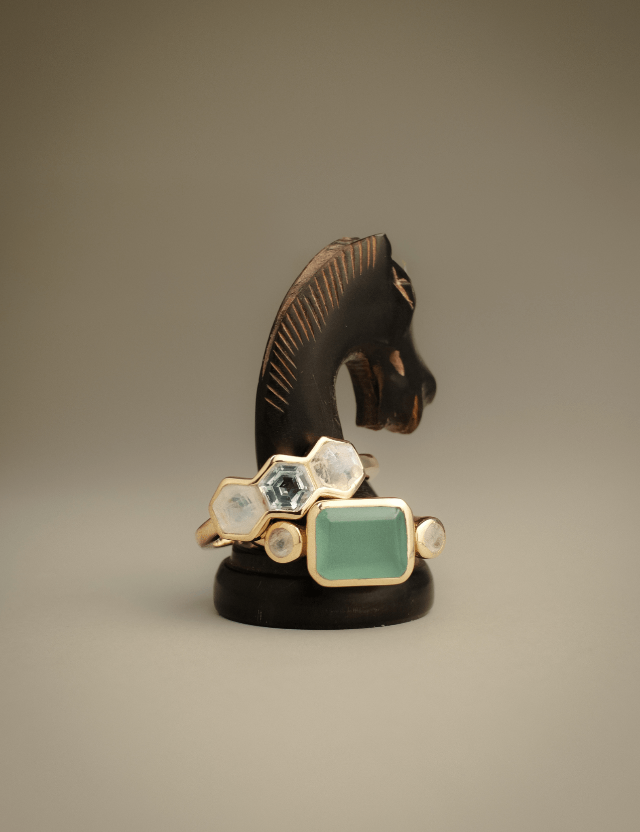 The Prisma Ring with Blue Topaz and Moonstone - Molten Store