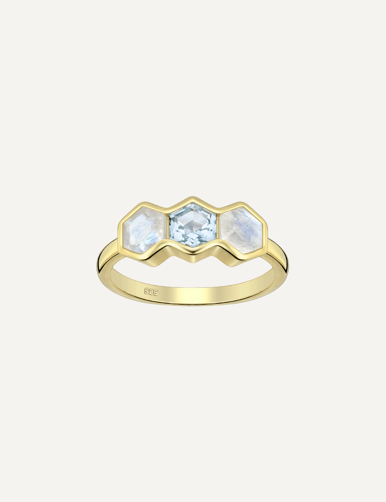 The Prisma Ring with Blue Topaz and Moonstone - Molten Store