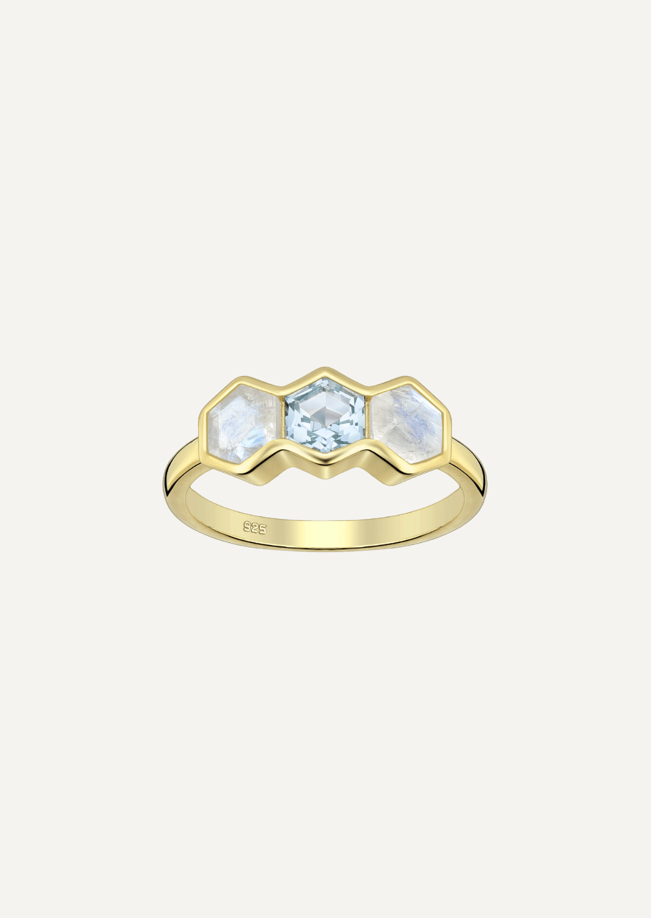 The Prisma Ring with Blue Topaz and Moonstone - Molten Store