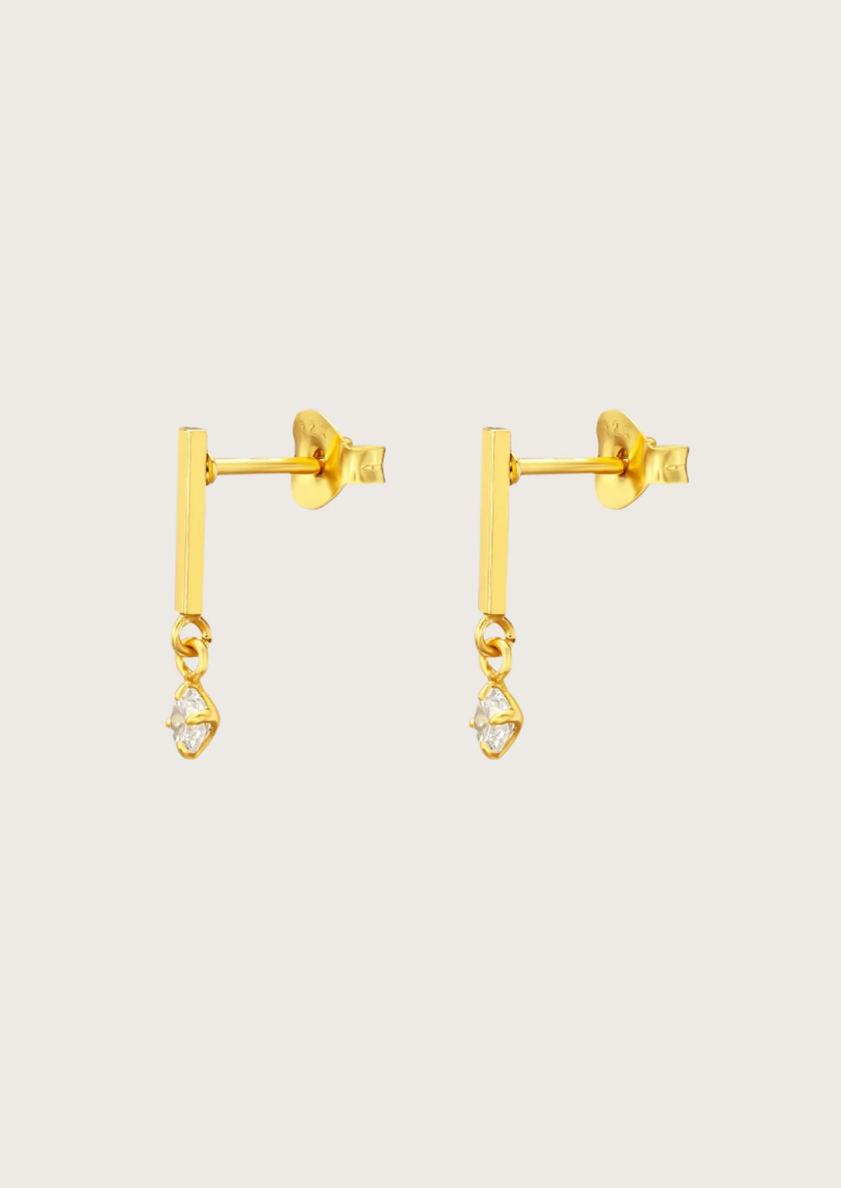 The Prose 14ct Gold Vermeil Drop Stud Earrings - Molten Store