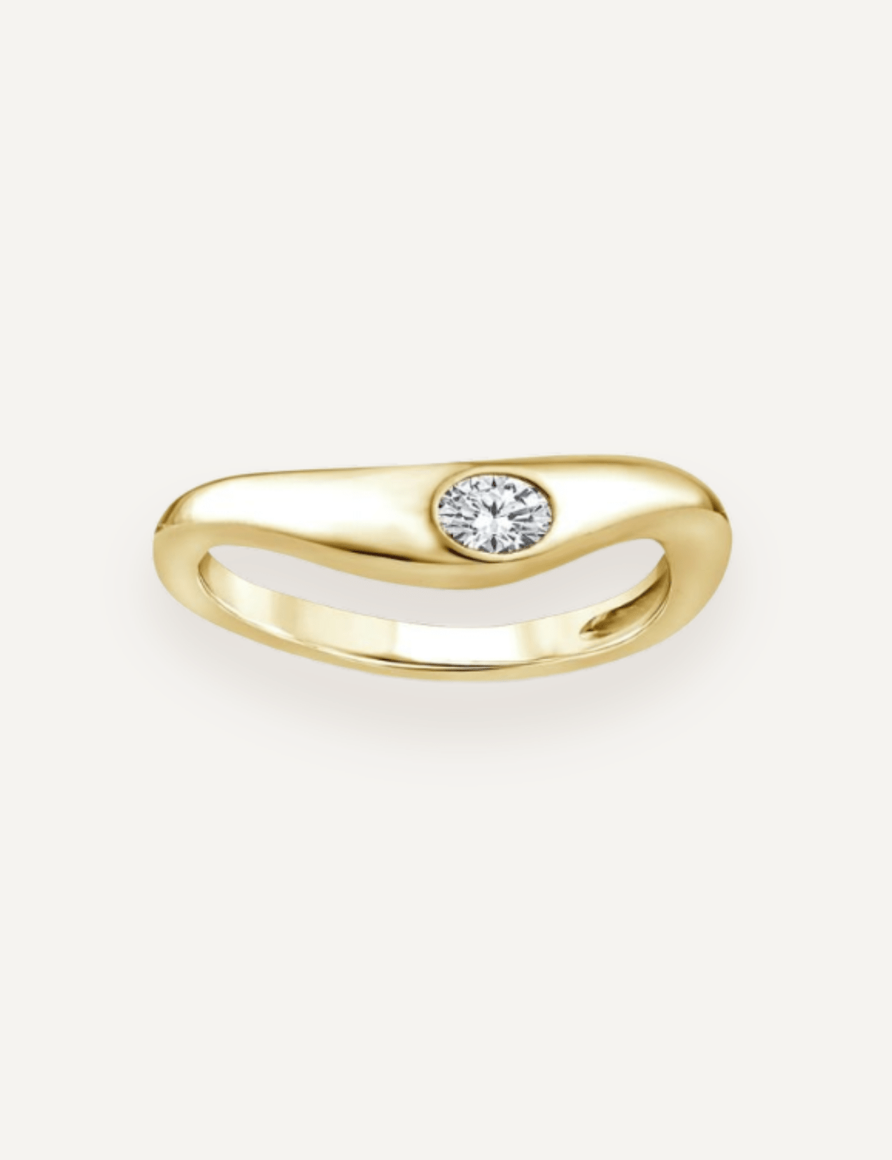 The Quinn 9ct Gold Diamond Oval Wave Ring - Molten Store