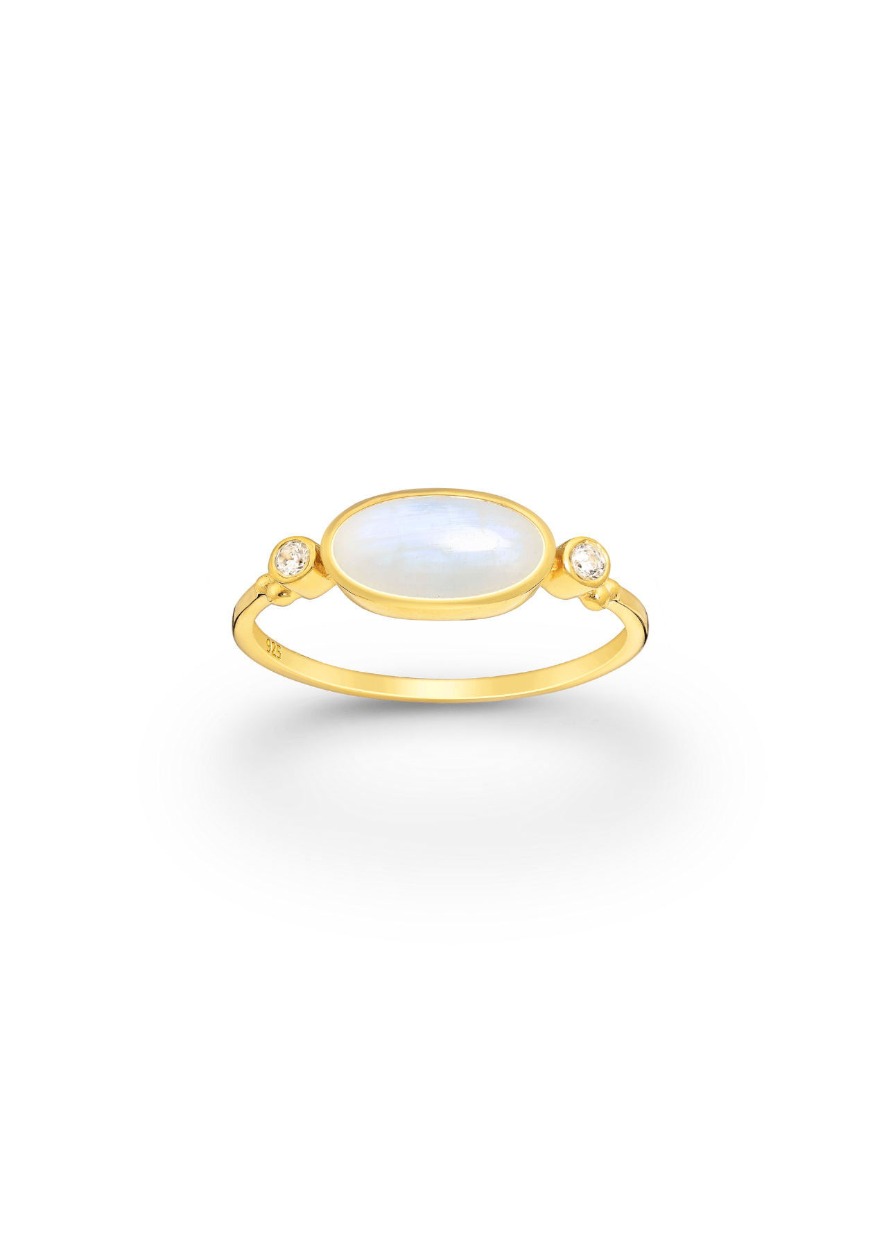 The Romantica Moonstone 18ct Gold Vermeil Ring - Molten Store