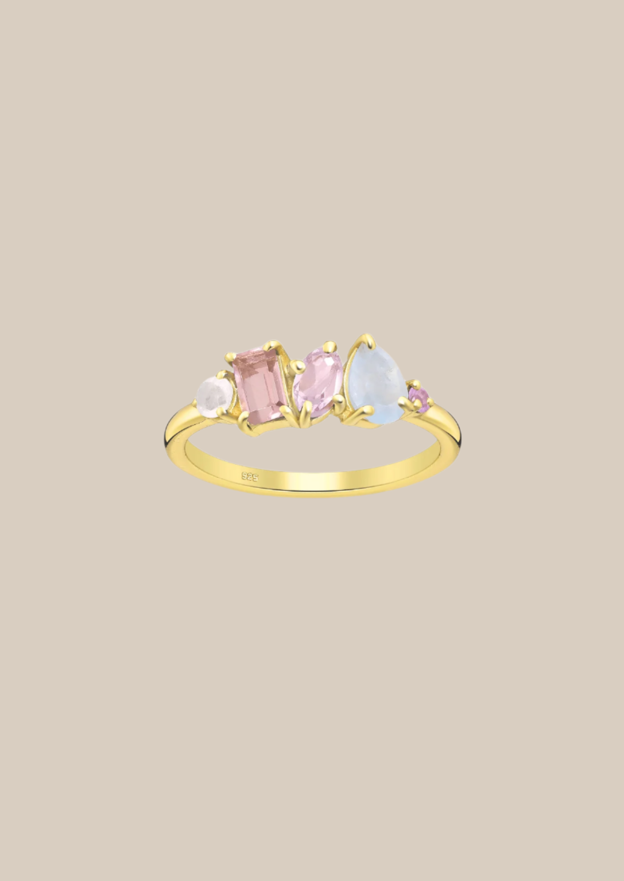 The Rosa Salacia 18ct Gold Vermeil Cluster Ring - Molten Store