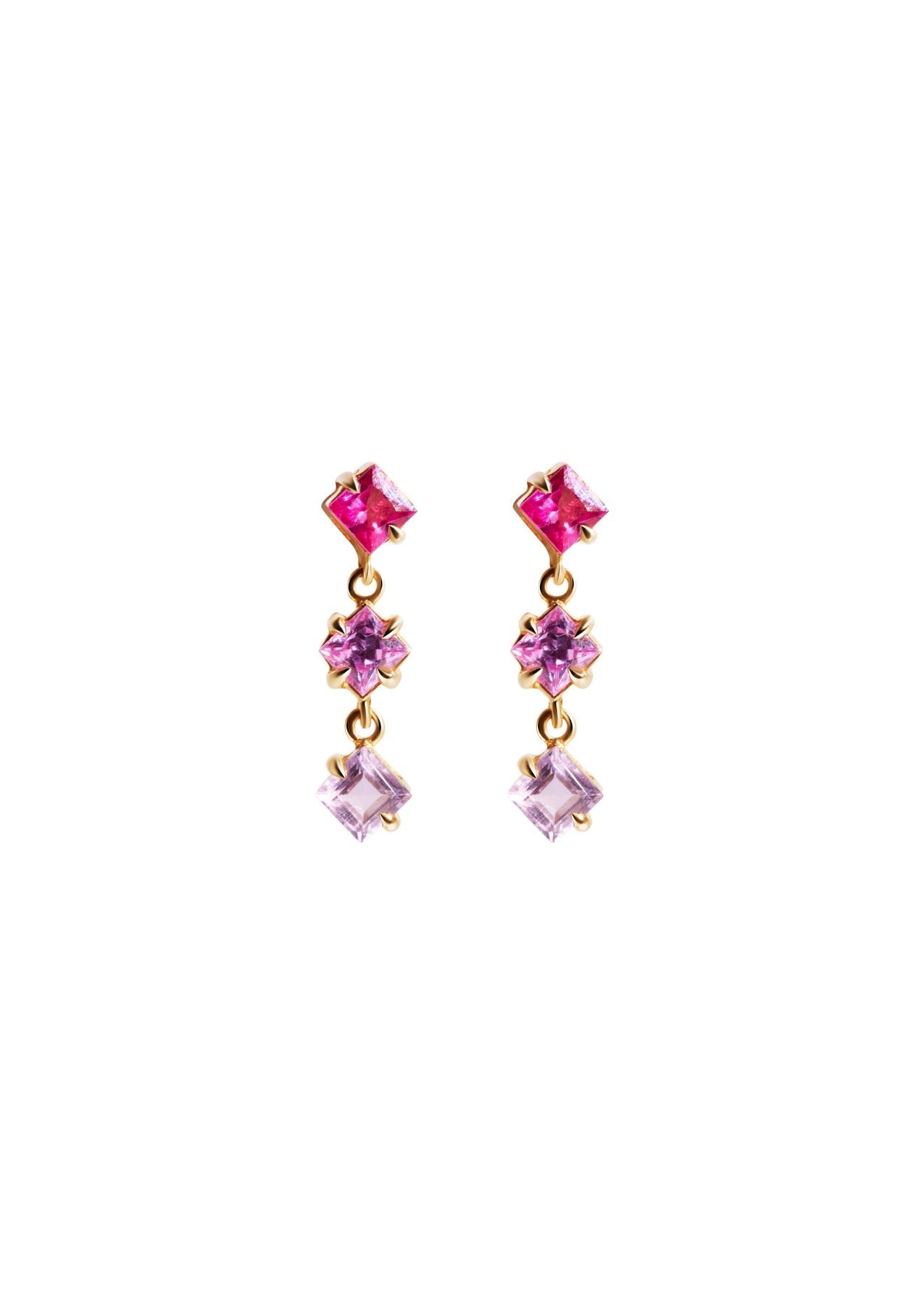 The Rosco Three 9ct Solid Gold Drop Earrings - Molten Store