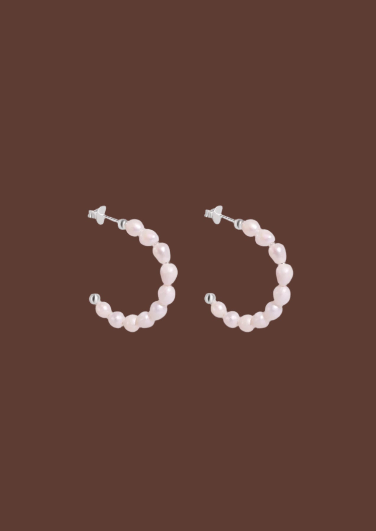The Serenade Pearl Silver Hoop Earrings - Molten Store