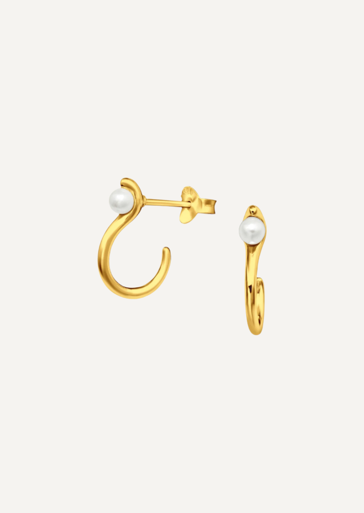 The Serpent 14ct Gold Vermeil Half Hoop Earrings - Molten Store