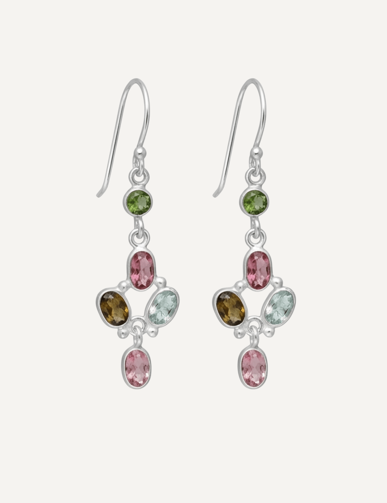 The Sienna Sterling Silver Earrings with Tourmaline - Molten Store
