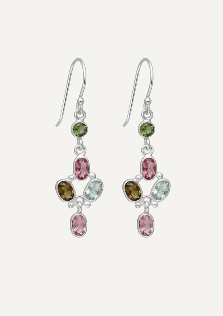 The Sienna Sterling Silver Earrings with Tourmaline - Molten Store
