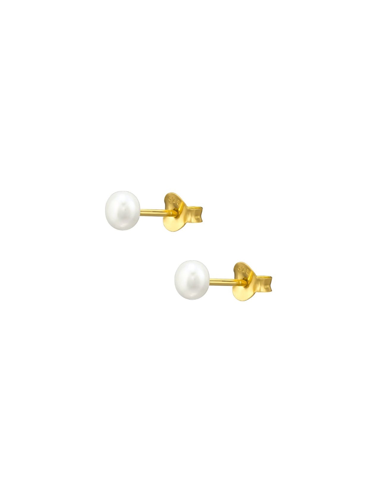 The Siren Pearl Gold Vermeil Stud Earrings (4mm) - Molten Store