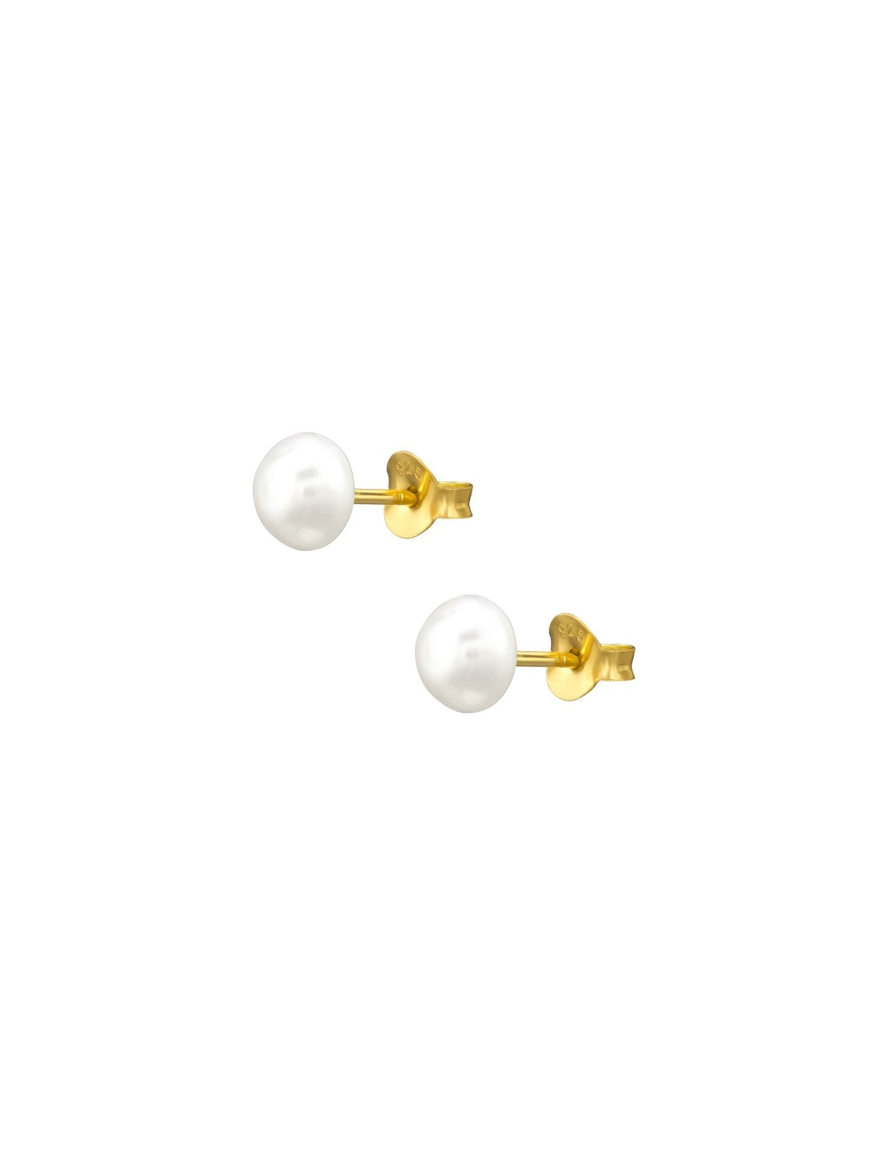 The Siren Pearl Gold Vermeil Stud Earrings (6mm) - Molten Store
