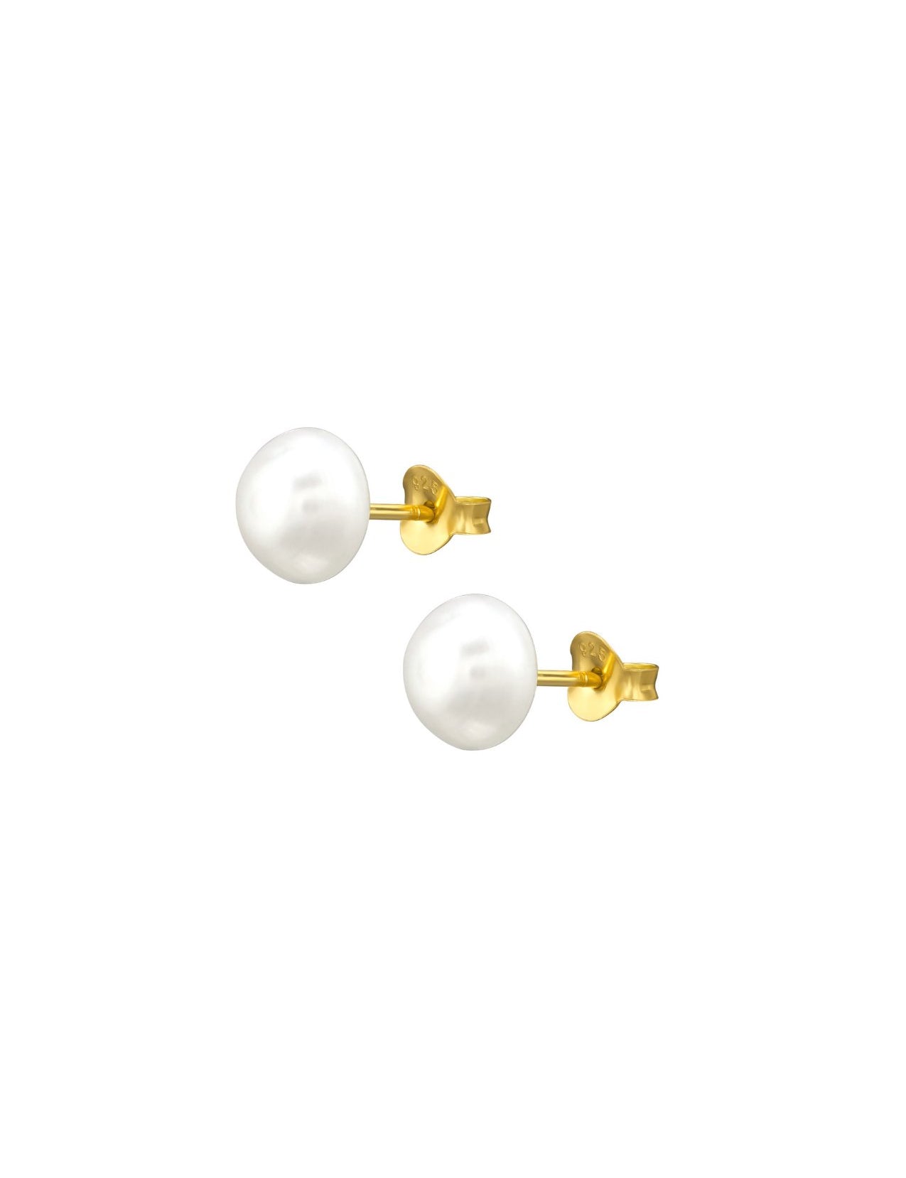 The Siren Pearl Gold Vermeil Stud Earrings (8mm) - Molten Store