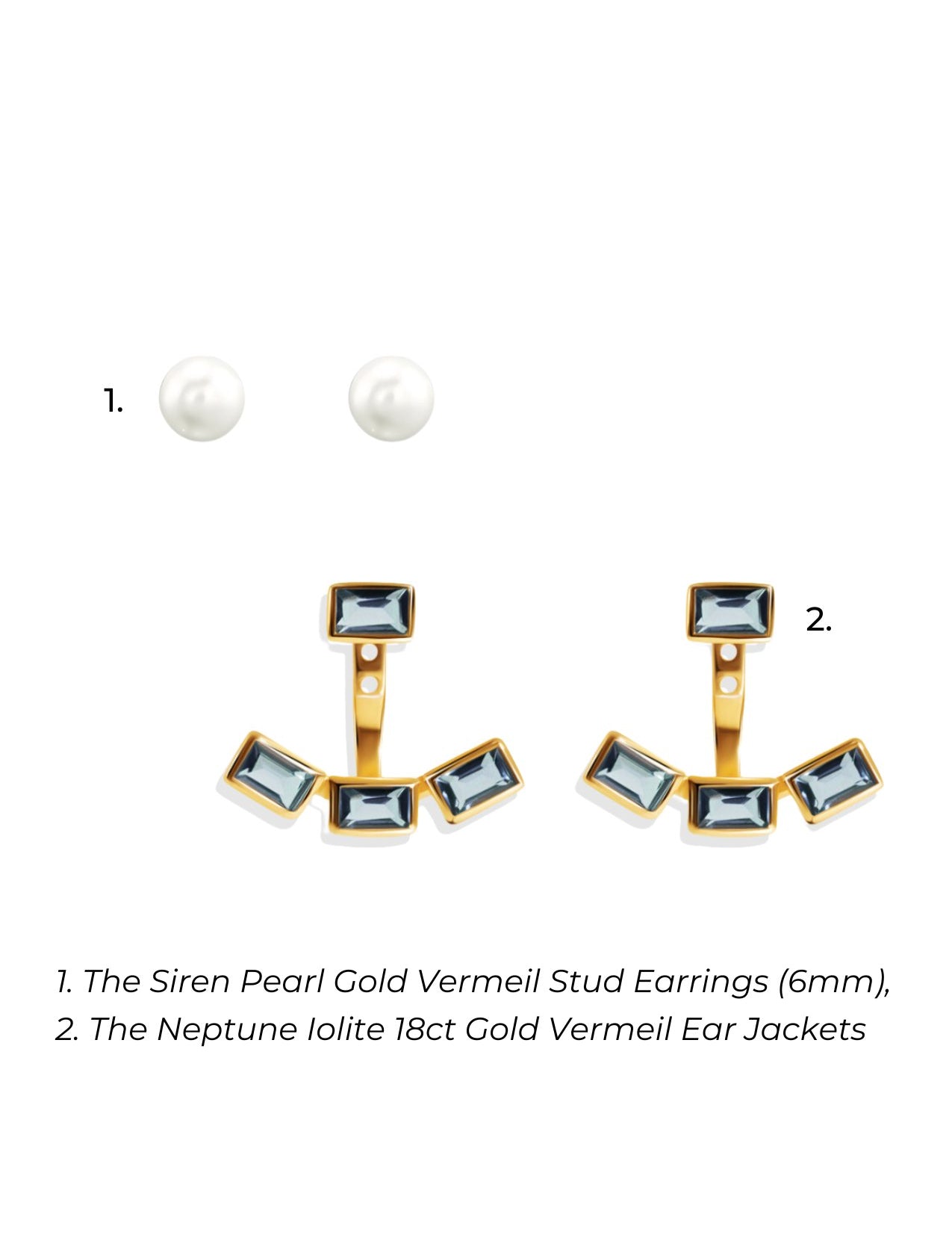 The Siren Studs & The Neptune Ear Jackets Set - Molten Store