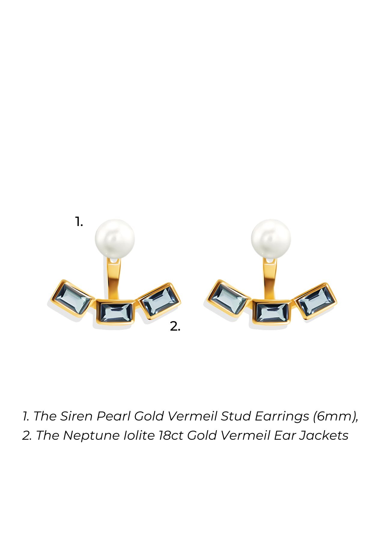 The Siren Studs & The Neptune Ear Jackets Set - Molten Store