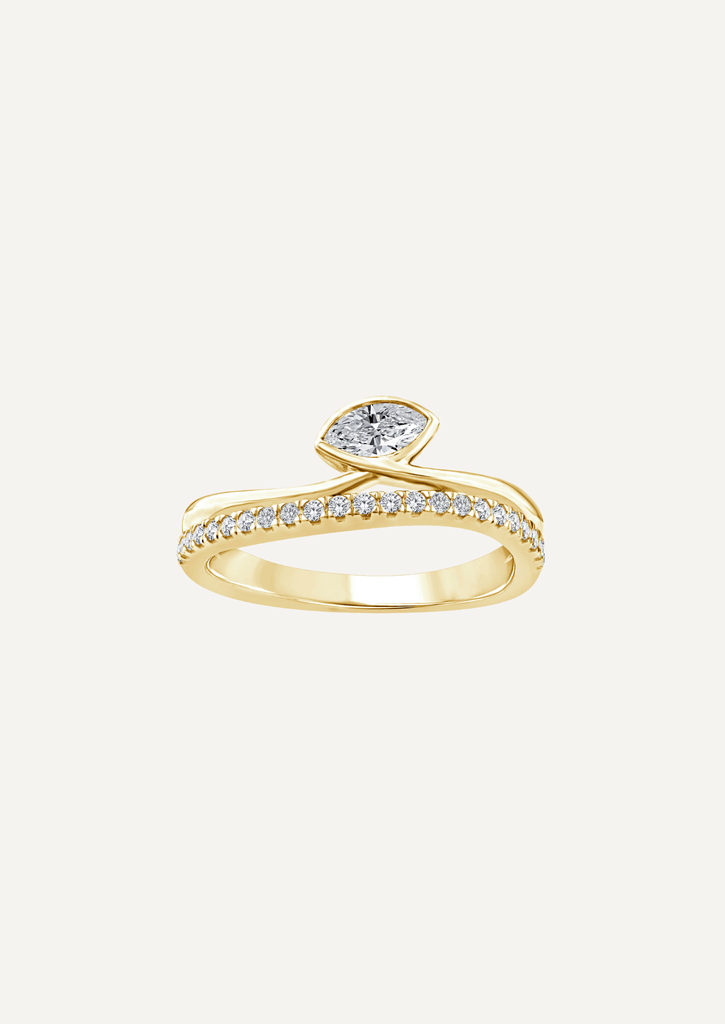 The Sloan 9ct Gold Marquise & Pavé Diamond Ring - Molten Store