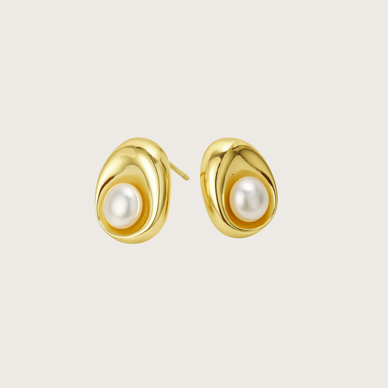 The Solace Gold Vermeil Pearl Earrings - Molten Store