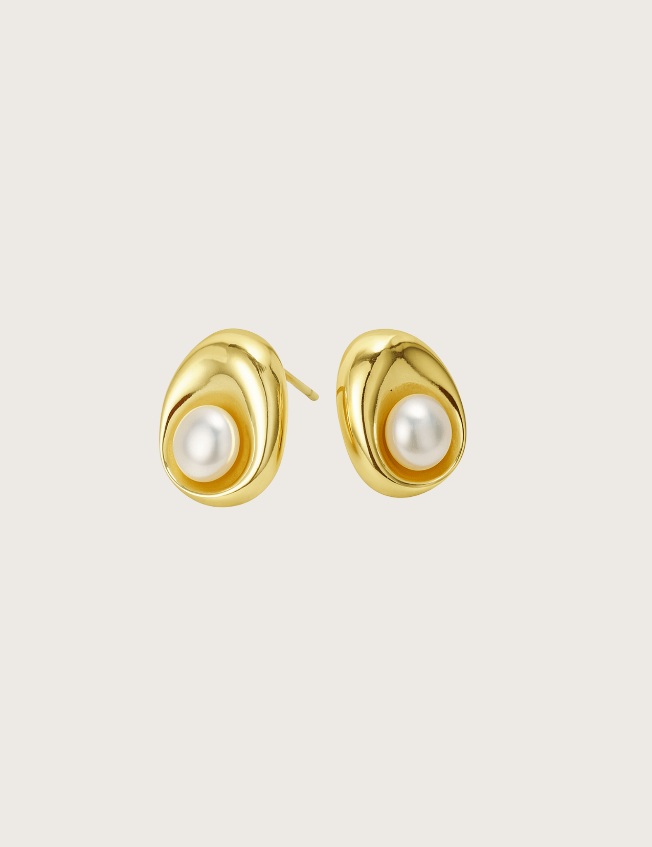 The Solace Gold Vermeil Pearl Earrings - Molten Store