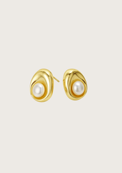 The Solace Gold Vermeil Pearl Earrings - Molten Store