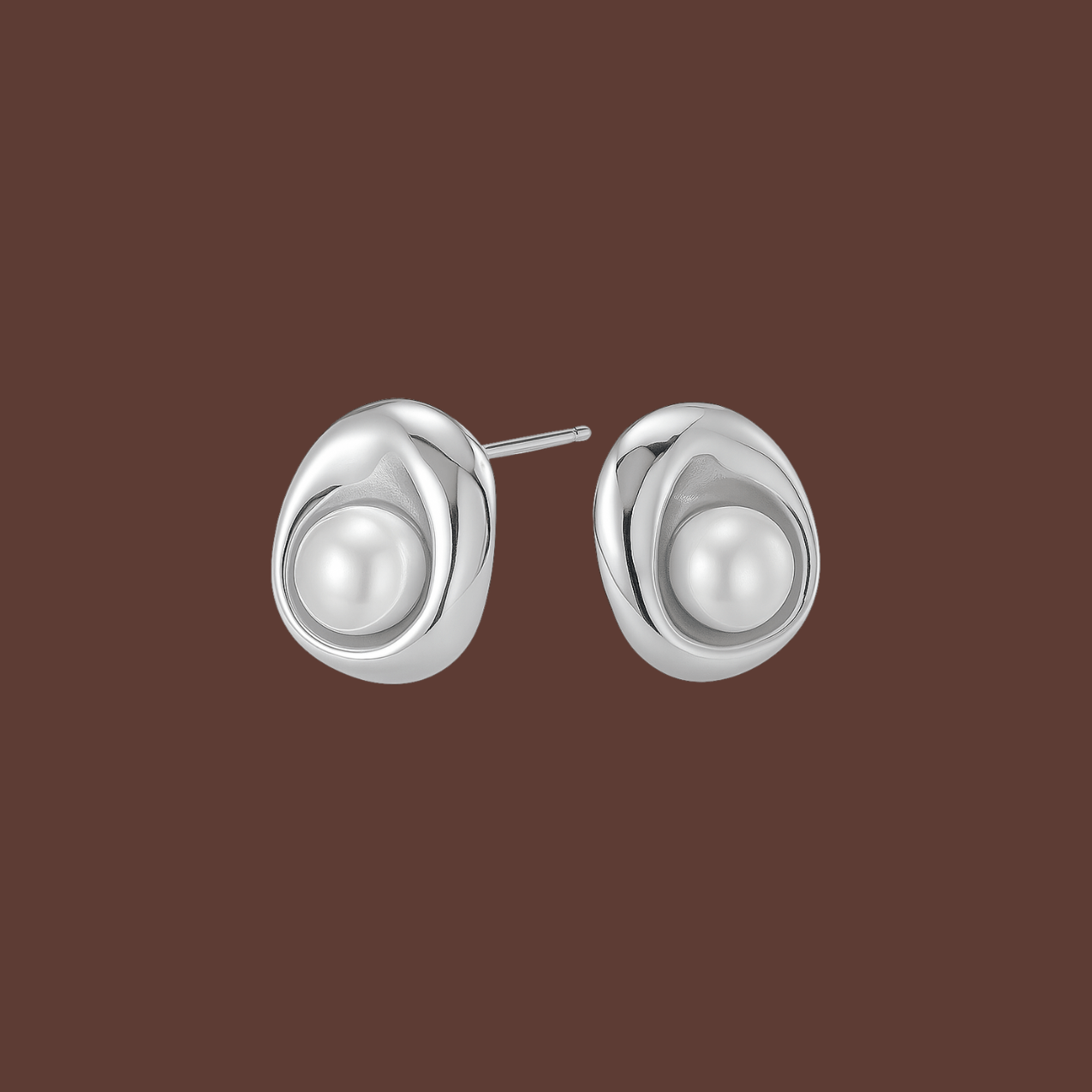The Solace Sterling Silver Pearl Earrings - Molten Store