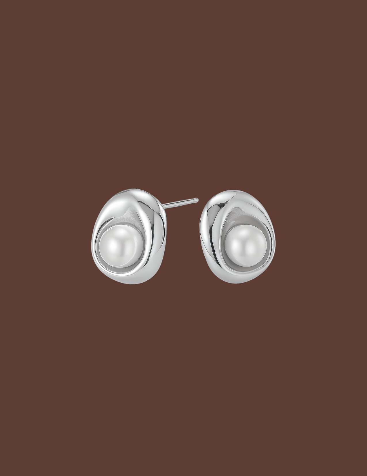 The Solace Sterling Silver Pearl Earrings - Molten Store