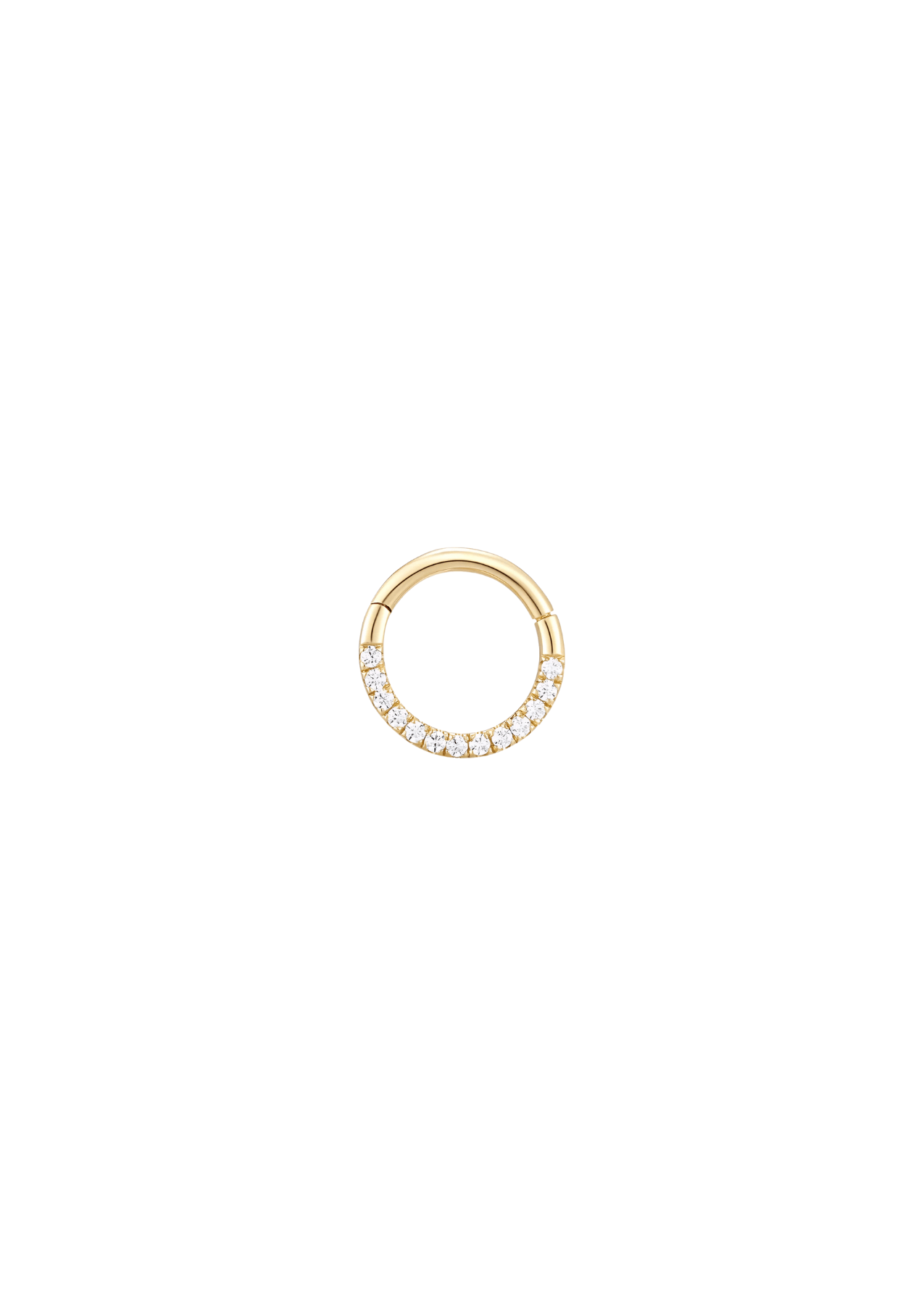 The Solis Side Diamond 14ct Solid Gold Huggie Earring (Single) - Molten Store