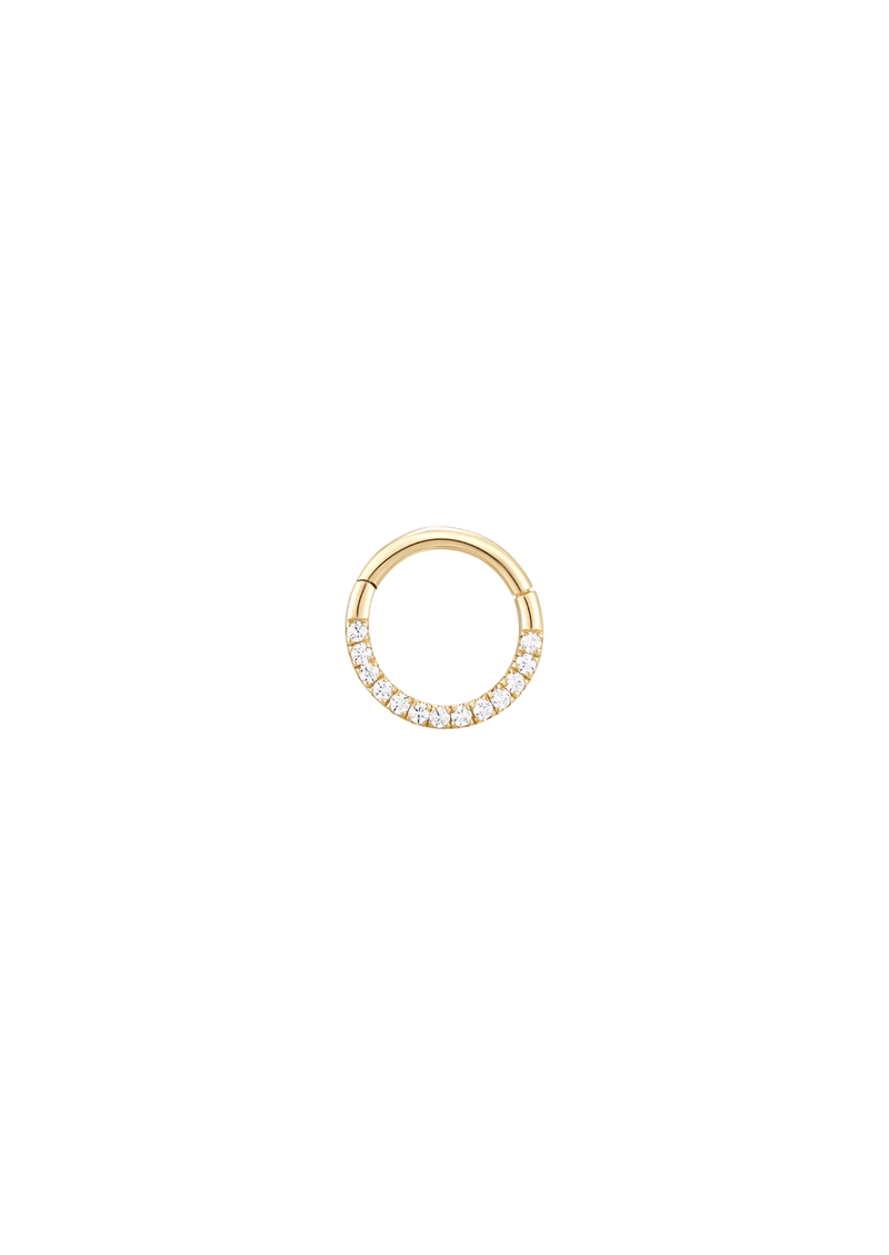 The Solis Side Diamond 14ct Yellow Gold Huggie Earring (Single)